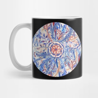 Boho Flower Burst in Red and Blue Mug